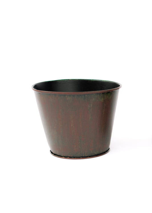 Rust Metal Pig-Shaped Plant Stand with Pot