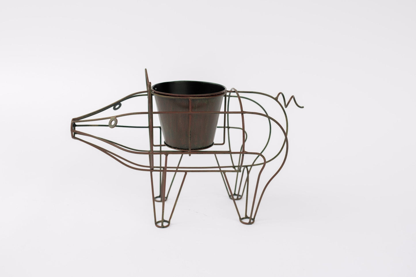 Metal Pig-Shaped Plant Stand - LemonPigStore - Plant stand - LP-PigM-RSG-003 - LemonPig