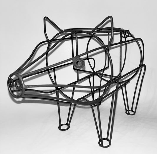 Metal Pig-Shaped Plant Stand - LemonPigStore - Plant stand - LP-PigM-BLK-002 - LemonPig